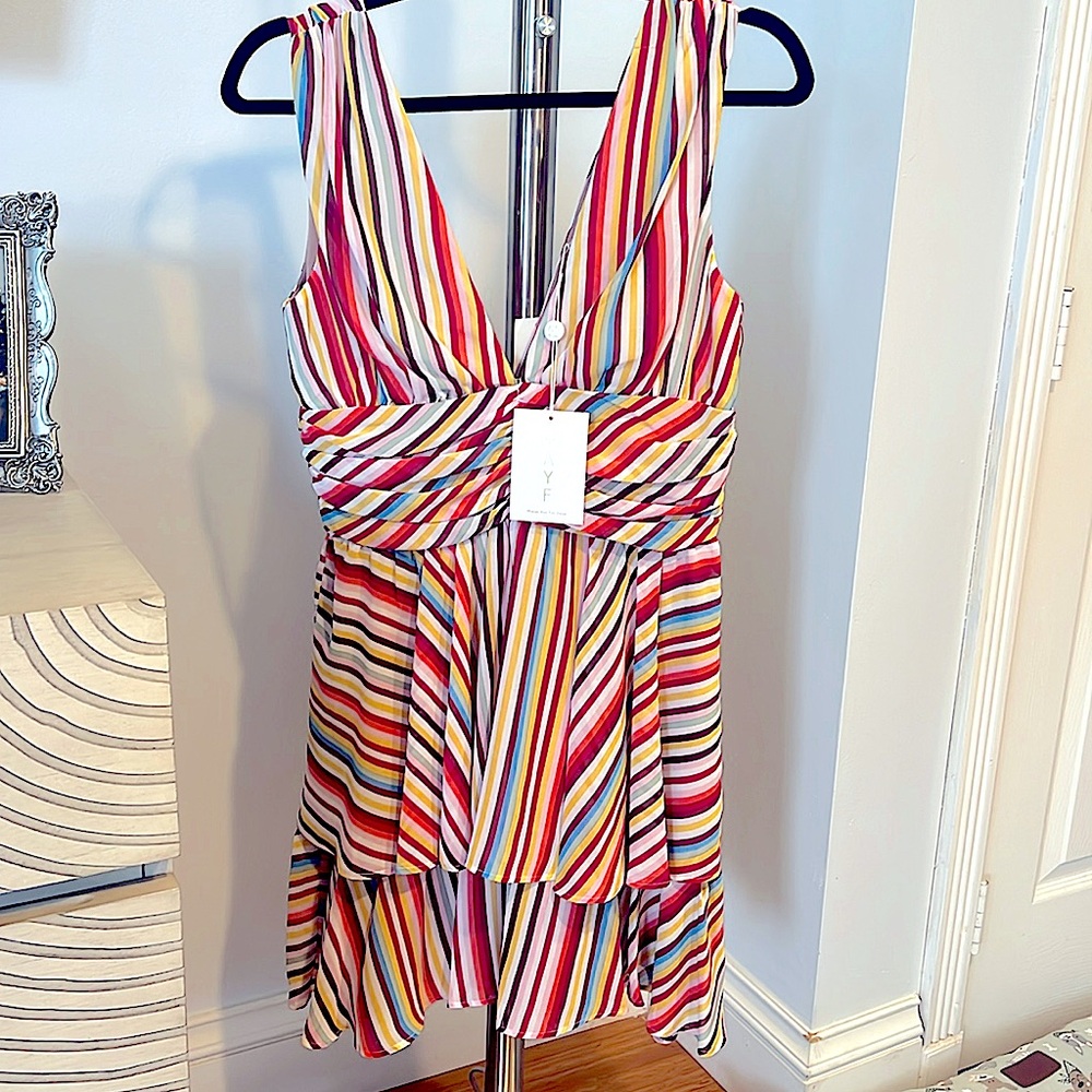 Rainbow dress with tags